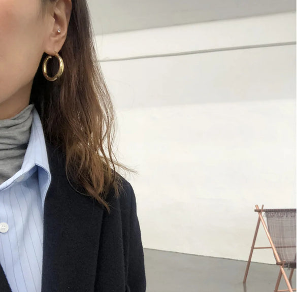 1 Pair Simple Style Solid Color Plating Sterling Silver Gold Plated Earrings