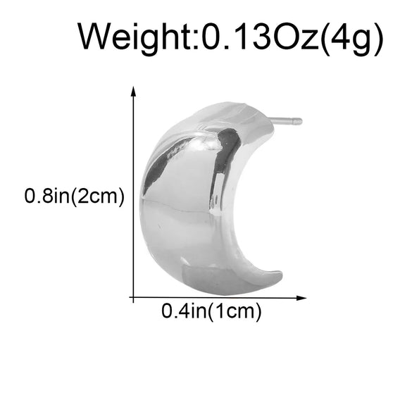 1 Pair Simple Style Solid Color Three-Dimensional Metal Ear Studs