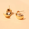 1 Pair Simple Style Solid Color Three-Dimensional Metal Ear Studs