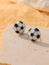 1 Pair Simple Style Sports Basketball Football Painted Epoxy Plating Alloy 14k Gold Plated Ear Studs