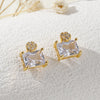 1 Pair Simple Style Square Solid Color Plating Inlay Copper Zircon 18k Gold Plated Ear Studs