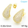 1 Pair Simple Style Star Water Droplets Plating Copper 18K Gold Plated Ear Studs