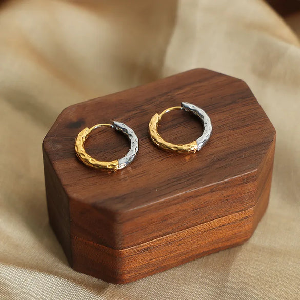 1 Pair Simple Style Streetwear Geometric Plating Titanium Steel 18K Gold Plated Earrings