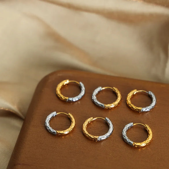 1 Pair Simple Style Streetwear Geometric Plating Titanium Steel 18K Gold Plated Earrings