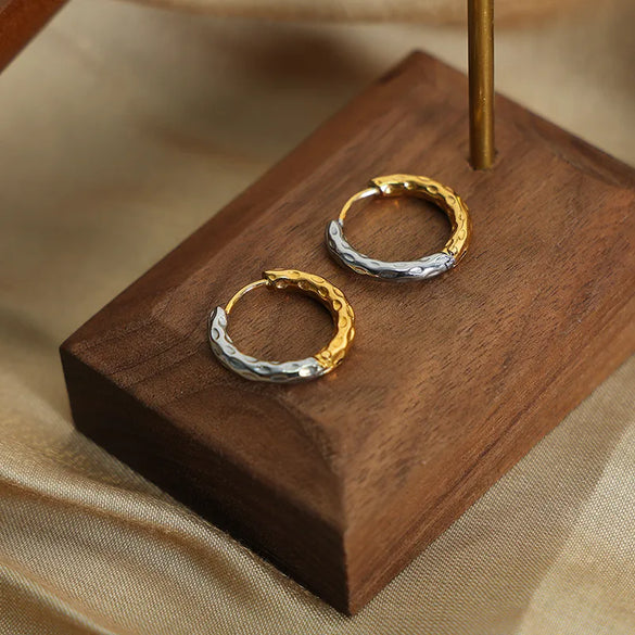 1 Pair Simple Style Streetwear Geometric Plating Titanium Steel 18K Gold Plated Earrings