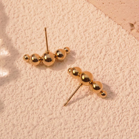 1 Pair Simple Style Streetwear Small Bead Ball Plating 304 Stainless Steel 18K Gold Plated Ear Studs