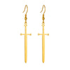 1 Pair Simple Style Sword Plating Titanium Steel 18k Gold Plated Drop Earrings