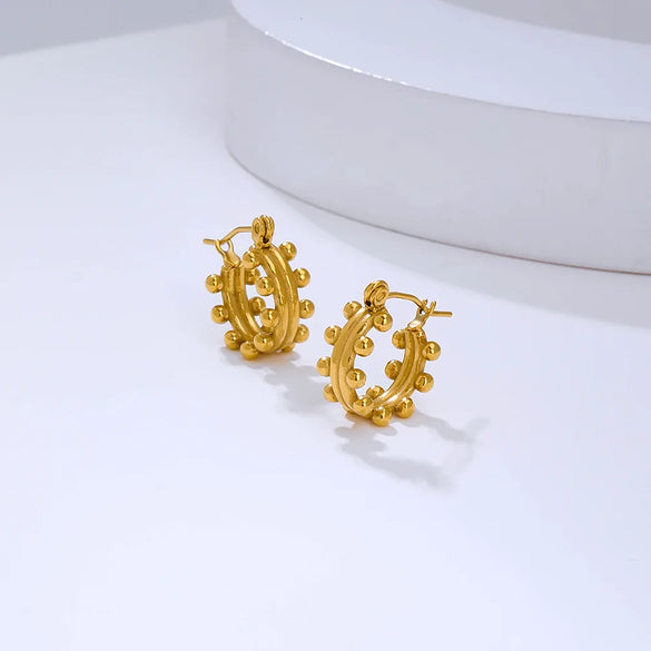 1 Pair Simple Style U Shape Plating 304 Stainless Steel 18K Gold Plated Earrings