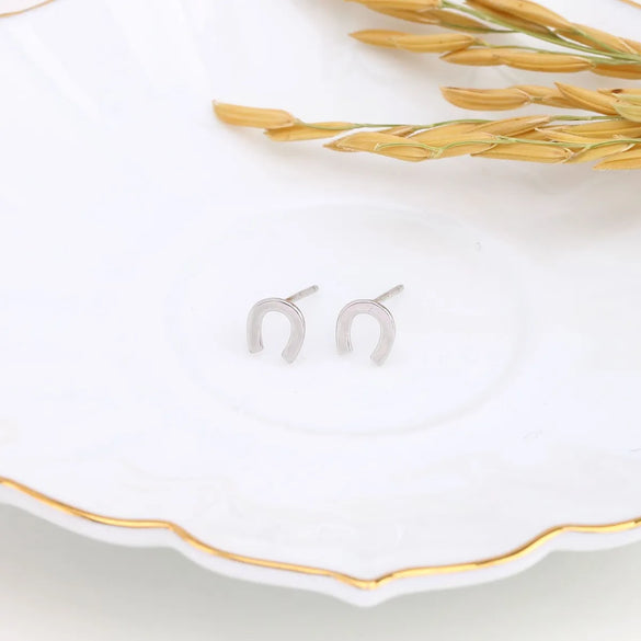 1 Pair Simple Style U Shape Sterling Silver Plating White Gold Plated Gold Plated Ear Studs