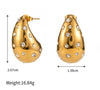 1 Pair Simple Style Water Droplets Inlay Stainless Steel Zircon Ear Studs