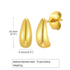 1 Pair Simple Style Water Droplets Plating 201 Stainless Steel 18K Gold Plated Ear Studs