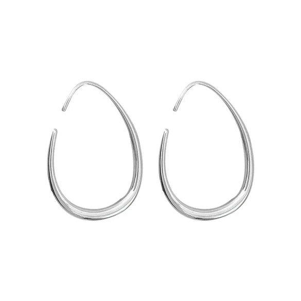 1 Pair Simple Style Water Droplets Plating Sterling Silver Earrings