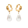 1 Pair Simple Style Waves Plating Freshwater Pearl Copper Drop Earrings