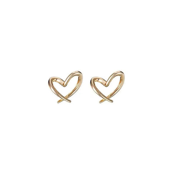 1 Pair Sterling Silver Heart Shape Ear Studs
