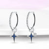 1 Pair Sterling Silver Star Drop Earrings