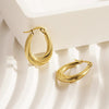 1 Pair Streetwear Stripe Plating Stainless Steel 18k Gold Plated Hoop Earrings