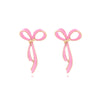 1 Pair Sweet Bow Knot Enamel Alloy Ear Studs