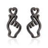 1 Pair Sweet Gesture Heart Shape Plating 201 Stainless Steel 18K Gold Plated Ear Studs