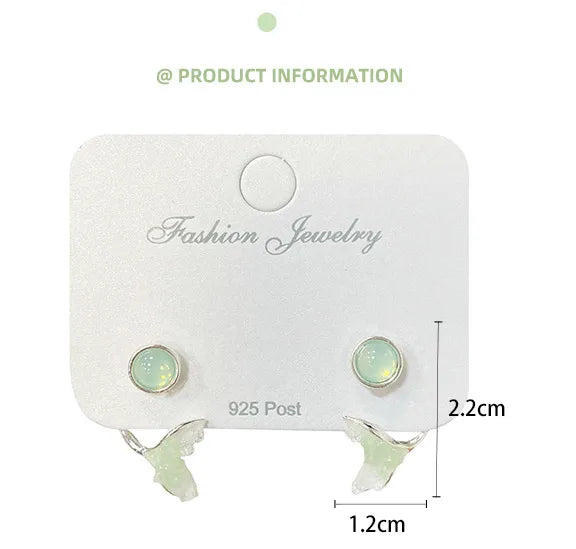 1 Pair Sweet Heart Shape Flower Fish Tail Artificial Crystal Alloy Earrings