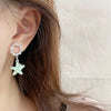 1 Pair Sweet Heart Shape Flower Fish Tail Artificial Crystal Alloy Earrings