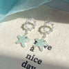 1 Pair Sweet Heart Shape Flower Fish Tail Artificial Crystal Alloy Earrings