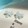 1 Pair Sweet Heart Shape Flower Fish Tail Artificial Crystal Alloy Earrings