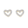 1 Pair Sweet Heart Shape Hollow Out Inlay Sterling Silver Zircon Ear Studs