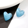 1 Pair Sweet Heart Shape Plastic Resin Ear Studs