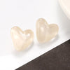 1 Pair Sweet Heart Shape Plastic Resin Ear Studs