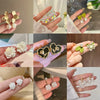 1 Pair Sweet Heart Shape Rose Flower Inlay Imitation Pearl Alloy Rhinestones Earrings