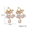 1 Pair Sweet Petal Tassel Inlay Alloy Zircon Drop Earrings