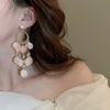 1 Pair Sweet Petal Tassel Inlay Alloy Zircon Drop Earrings