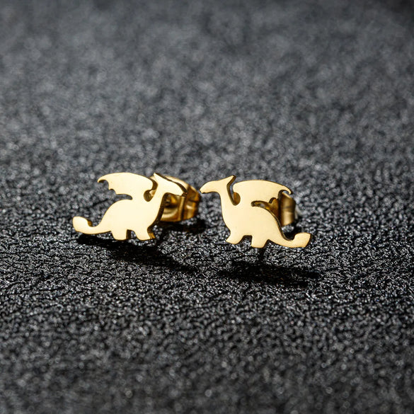 1 Pair Sweet Simple Style Artistic Heart Shape Butterfly Polishing 304 Stainless Steel 18K Gold Plated Ear Studs