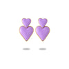 1 Pair Sweet Simple Style C Shape Heart Shape Enamel Plating Inlay 304 Stainless Steel Zircon Drop Earrings Ear Studs
