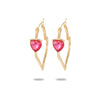 1 Pair Sweet Simple Style C Shape Heart Shape Enamel Plating Inlay 304 Stainless Steel Zircon Drop Earrings Ear Studs