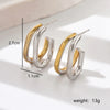 1 Pair Sweet Simple Style Classic Style Geometric Stainless Steel 18K Gold Plated Ear Studs