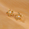 1 Pair Sweet Simple Style Geometric Flower 304 Stainless Steel 18K Gold Plated Ear Studs