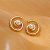 1 Pair Sweet Simple Style Geometric Flower 304 Stainless Steel 18K Gold Plated Ear Studs
