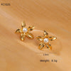 1 Pair Sweet Simple Style Geometric Flower 304 Stainless Steel 18K Gold Plated Ear Studs