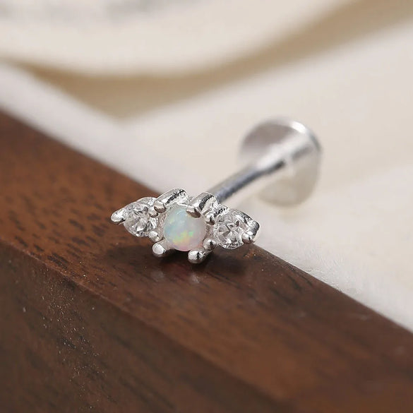 1 Pair Sweet Simple Style Geometric Inlay Sterling Silver Pearl Zircon Ear Studs