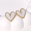 1 Pair Sweet Simple Style Heart Shape Plating 304 Stainless Steel 18K Gold Plated Ear Studs