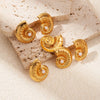 1 Pair Vacation Beach Classic Style Conch Plating Inlay 304 Stainless Steel Artificial Pearls 14K Gold Plated Ear Studs