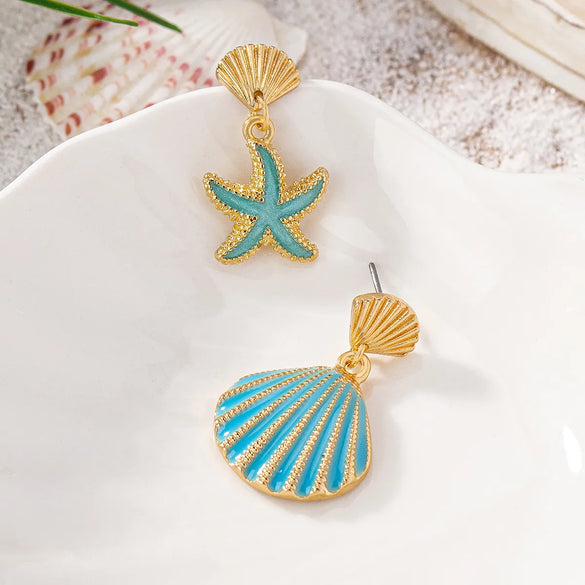 1 Pair Vacation Beach Shell Zinc Alloy Drop Earrings
