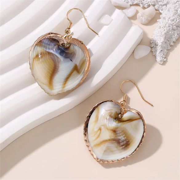 1 Pair Vacation Beach Simple Style Scallop Starfish Conch Alloy Plastic Drop Earrings