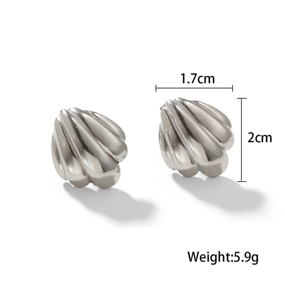 1 Pair Vacation Beach Simple Style Solid Color Shell Plating 304 Stainless Steel 18K Gold Plated Ear Studs