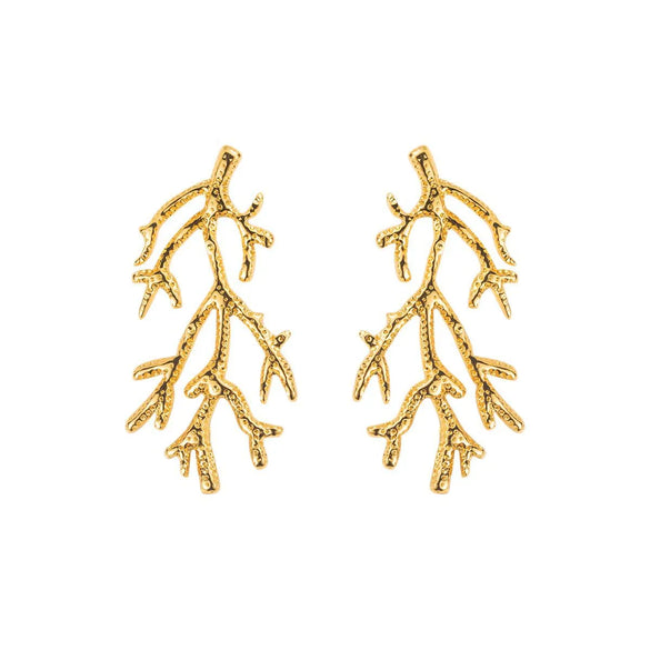 1 Pair Vacation Beach Starfish Coral Plating 304 Stainless Steel Ear Studs