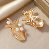 1 Pair Vacation Beach Tropical Scallop Starfish Zinc Alloy Pearl Gold Plated Ear Studs
