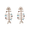 1 Pair Vacation Classic Style Fish Bone Zinc Alloy Ear Studs