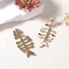 1 Pair Vacation Classic Style Fish Bone Zinc Alloy Ear Studs