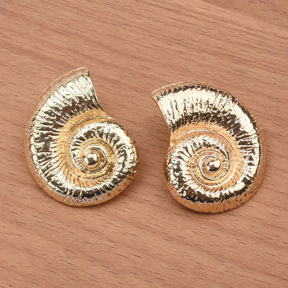 1 Pair Vacation Conch Plating Metal Ear Studs